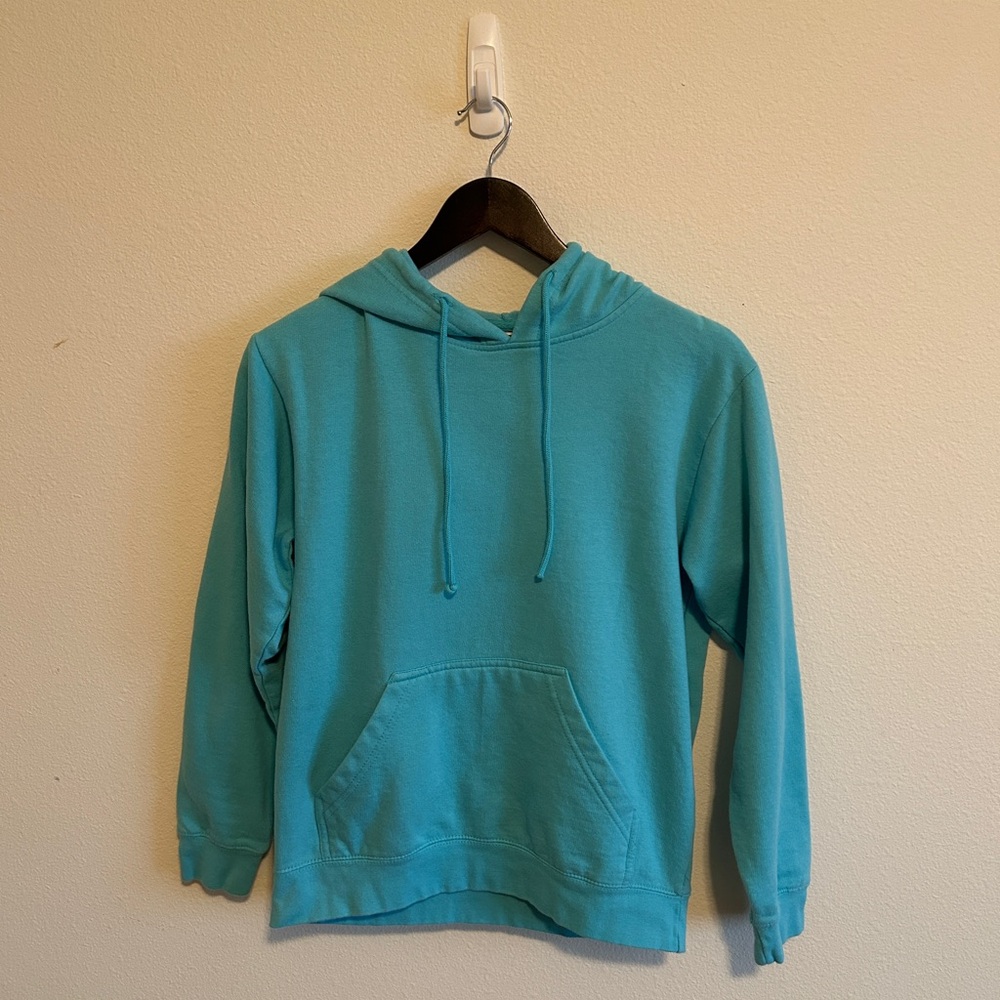 Men's Teal Pullover Hoodie - Casual Solid Hooded Sweatshirt